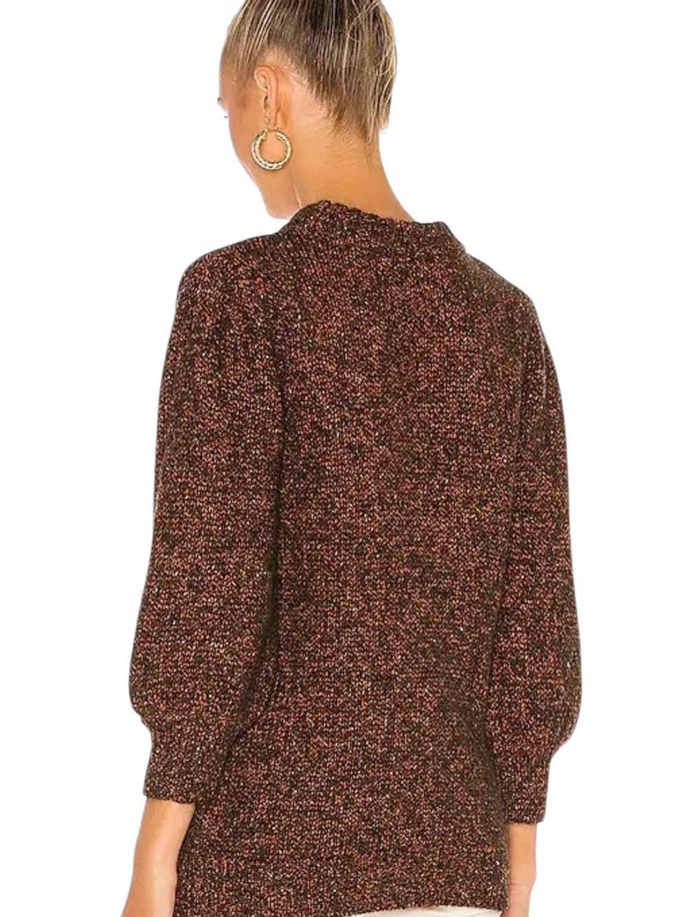 Anine Bing Rosalind Sweater Chunky Balloon Puffed Sleeves Alpaca Blend - Picture 3 of 15